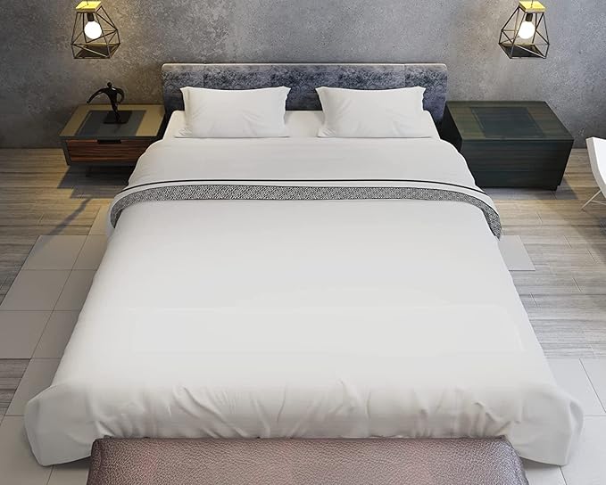 1000 TC Embroidered Duvet Cover Oversized King Size Set 100% Egyptian Cotton - Luxurious 1 Comforter Cover 2 Pillow Shams - 3 PC Quilt Cover Hotel Quality Bedding (Silver & Black)