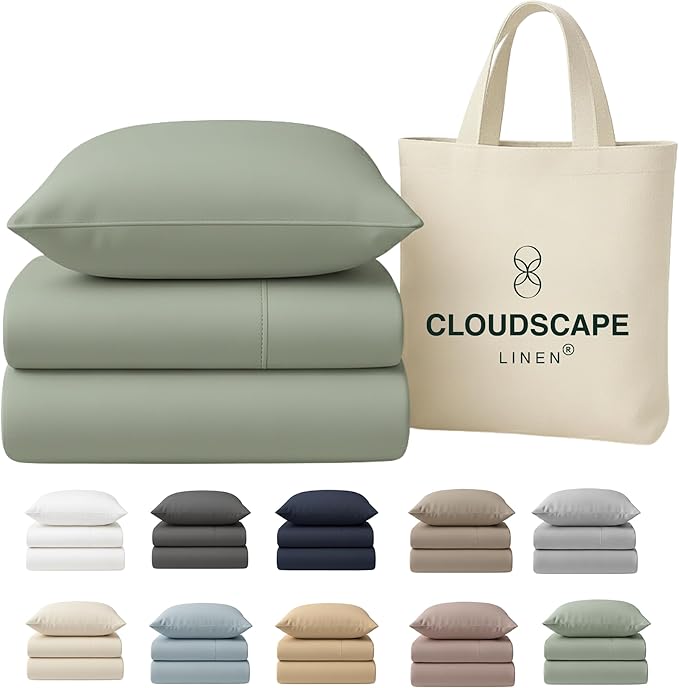 Egyptian Cotton Twin XL Size Sheets Set, Mineral