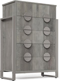 LGHM Fluted Dresser for Bedroom with 6 Drawers, Modern 6 Drawers Dressers with Semicylinder Fluted, Solid Chest of Drawers, 44.5" Tall Dresser with Stable Steel Frame, Metal Handles, Gray