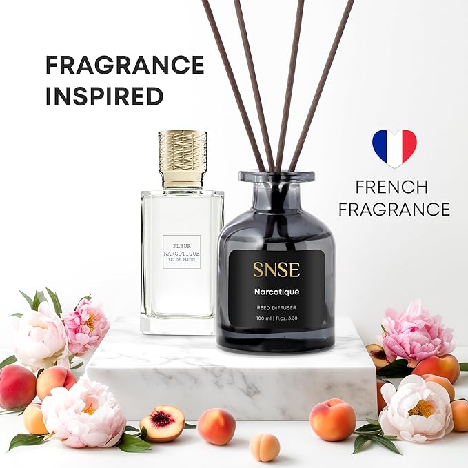 SNSE Narcotique Perfumed Reed Diffuser Set - Premium Reed Diffusers for Home with Diffuser Reeds, Luxurious Gift Aroma, Sophisticated Scent, Ideal for Relaxation, Elegant Home Fragrance