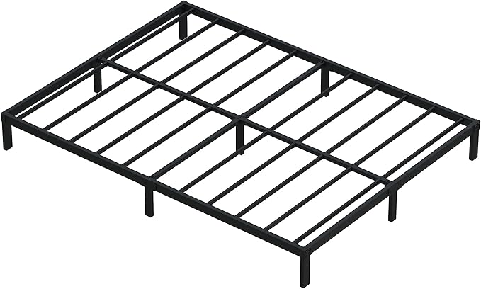 9 Inch Queen Bed Frame Heavy Duty Low Profile Metal Platform No Box Spring Needed, Maximum Storage, Easy to Assembly, Noise Free, Black