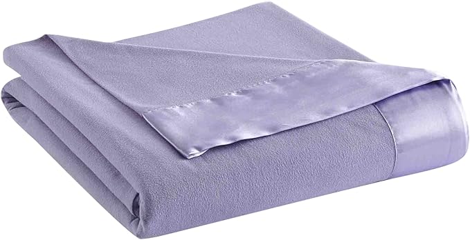Thermee Micro Flannel Full/Queen Size Blankets, Lightweight All Seasons Cozy Blanket, Throw Blankets for Home and Living Room, Comfy & Soft Blanket for Couch, Machine Wash, No Pilling - Lilac