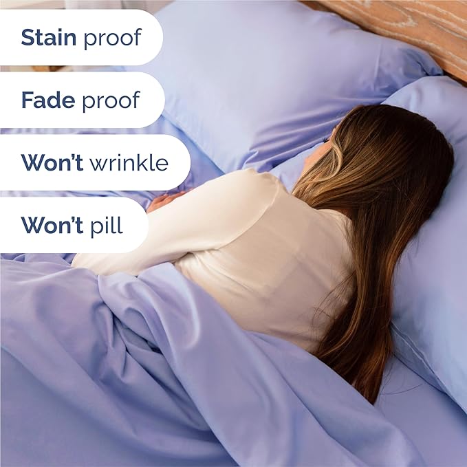 Split King 7 Piece Sheet Set - Cooling & Breathable - Hotel Luxury Bedding, Includes Fitted Sheets for Women, Men, Kids & Teens - 1 Flat, 2 Fitted Sheets, 4 Pillowcases with Deep Pockets - Lavender