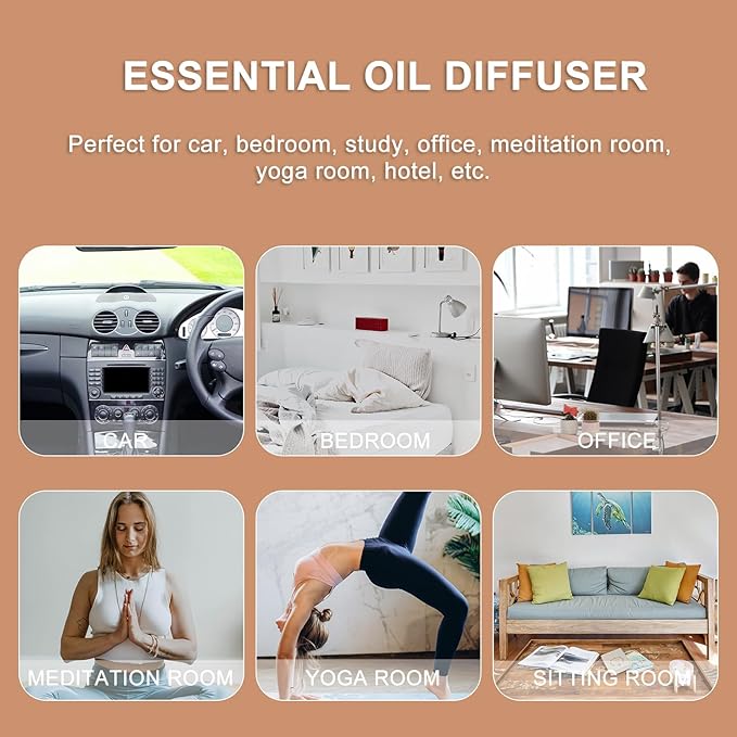 Premium Wooden Essential Oil Diffuser Aroma Stand for Home and Office Natural Cherry Wood Desktop Diffuser with Safe Fragrance for Bedroom Meditation Yoga Car Use