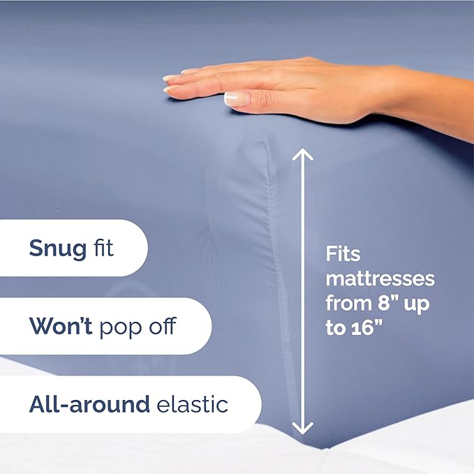 Twin XL Size 3 Piece Sheet Set - Extra Soft, Breathable & Cooling - Hotel Luxury Durable Bed Sheets for Women & Men - Deep Pockets, Easy-Fit & Wrinkle-Free - Dusty Purple Oeko-Tex