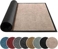 Mibao Dirt Trapper Door Mat for Indoor Outdoor, Waterproof All-Season, All-Weather Doormat, Heavy Duty Non-Slip Entrance Rug, Low Profile Absorbent Entrance Mat Carpet, 36" x 24", Beige