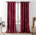 SMILETIME Burgundy Red Crushed Velvet Curtains 52x96 inch Luxurious Thermal Insulated Soundproof Drapes for Living Room Bedroom Office Soft and Durable Light-Filtering Window Treatments, 2 Panels