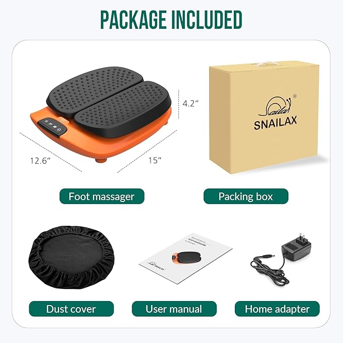 Snailax Vibration Foot Massager with Heat, App Control, Adjustable Vibration Electric Foot Massager Machine for Circulation, Plantar Fasciitis, Pain, Remote Control