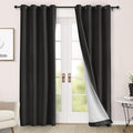 Macochico 100% Blackout Chenille Curtains 96 Inches Long for Hotel Nursery Noise Reducing Thermal Curtain for Bedroom Living Room Grommet Charcoal Grey Drapes with Tieback 52" Wx96 L Classic 1 Panel