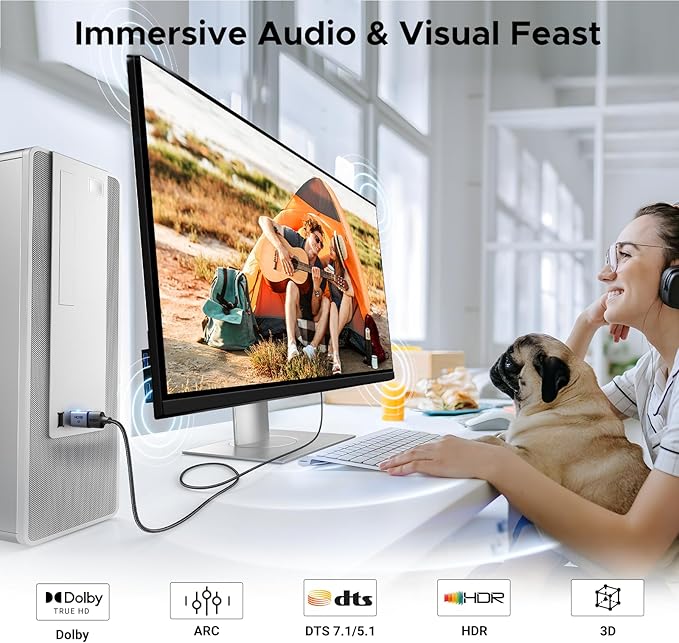 UGREEN 4K DisplayPort to HDMI 2-Pack Adapter Unidirectional Display Port 1.2 to HDMI 1.4 Male to Female Converter Aluminum Adapter Compatible with Desktop, Laptop, Monitor, HDTV, AMD, NVIDIA