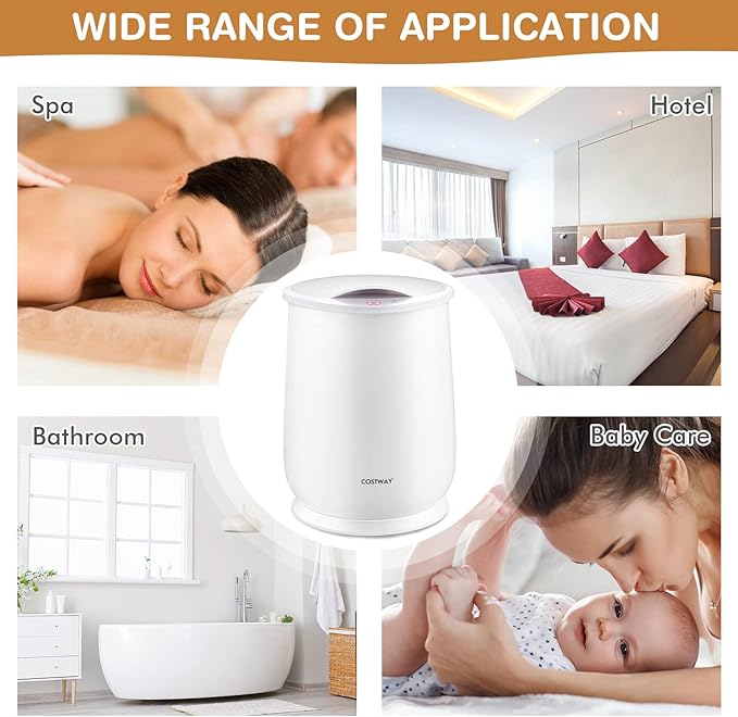 COSTWAY Towel Warmer for Bathroom, 21L Large Towel Heater with Flip-top Lid, Child Safety Lock, 1H Auto Shut Off, Blanket Warmer for Towels, 45” x 70” Bathrobes, Bathroom, Gift for Family