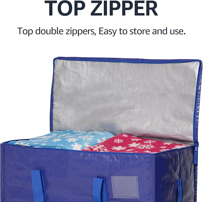 Moving Bags Heavy Duty Extra Large, Moving Boxes, Moving Supplies Essentials, Blue Storage Bins with Lids, Plastic Packing Totes, Storage Bags for Clothes with Handles & Zippers(Blue, 10 Pack)
