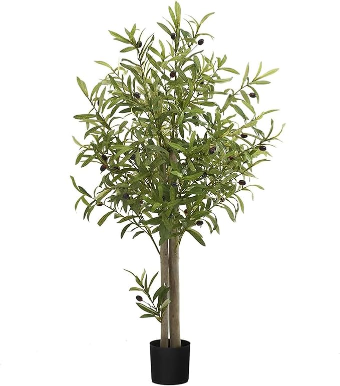 Maia Shop 3ft 5in Artificial Olive Tree Plant for House, Apartment or Office – Realistic Fake Indoor Plants for Living Room, Kitchen, Bedroom, Entryway or Bathroom – Faux Greenery for Home Décor