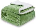 SOCHOW Sherpa Fleece Throw Blanket, Double-Sided Super Soft Luxurious Plush Blanket Twin Size, Sage Green, 60x80 inches