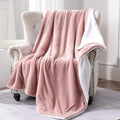 SOCHOW Sherpa Fleece Throw Blanket, Double-Sided Super Soft Luxurious Plush Blanket Throw Size, Dusty Pink, 50x60 inches
