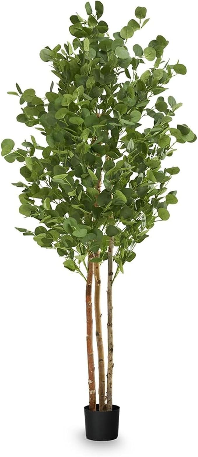 Maia Shop 5ft 11in Artificial Eucalyptus Tree Plant for House, Apartment or Office – Realistic Fake Indoor Plants for Living Room, Kitchen, Bedroom, Entryway or Bathroom – Faux Greenery for Home Décor
