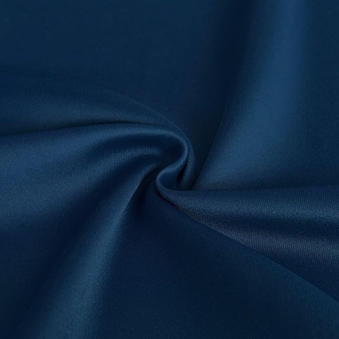 Blackout Curtains 96 Inches Long 2 Panels Set, Navy Blue Curtains Thermal Insulated Room Darkening Drapes for Bedroom, Rod Pocket Light Blocking Drapes Living Room(52W × 96L, Navy Blue)