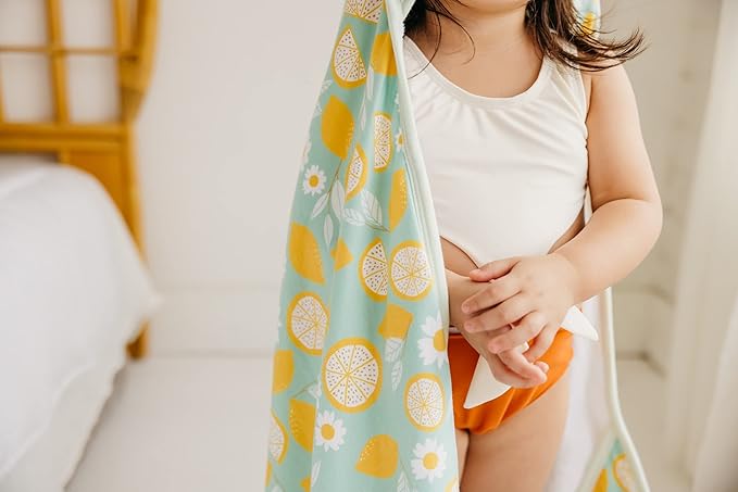 Copper Pearl Hooded Bath Towels Premium Knit/Terry Cloth Baby Towels with Hood, Pockets, and Cool Designs - Great to Gift and Make Bath Time Fun - Baby Bath Towel, Lemon