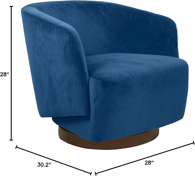 MINCETA Accent Chair,Modern Swivel Chairs for Living Room Reading and Bedroom with Wood Base,Set of 2,Velvet in Navy