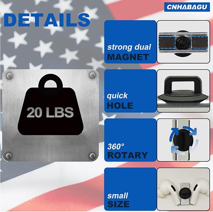 Magnet Zip Tie Mount Magnetic Zip Ties Mount Holder Strong 1-Second Magnetic Snap Installation Heavy-Duty Waterproof Cable Tie Mounts for Car Boat Workshop Industrial Organizing (24 Piece)