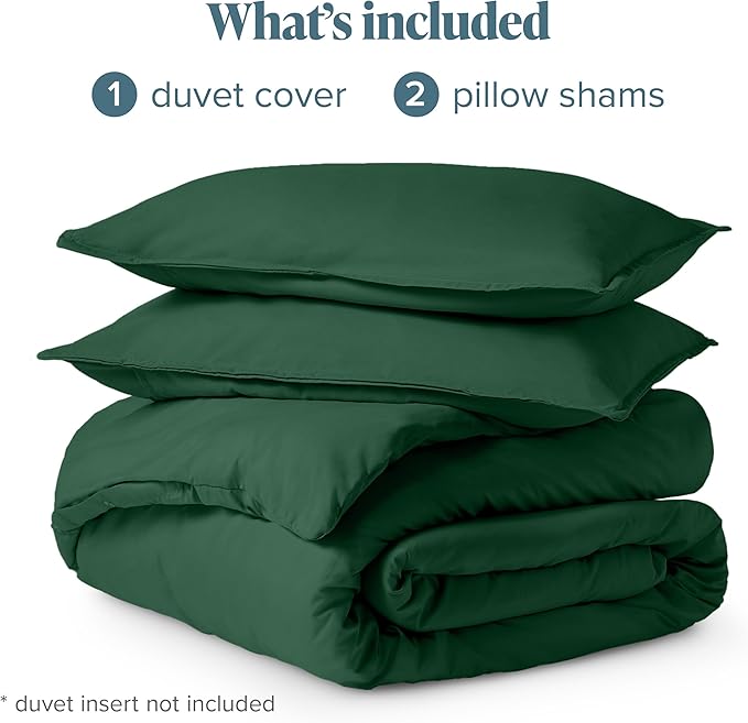 Bare Home Bedding Duvet Cover California King Size - Premium 1800 Super Soft Collection - Lightweight, Cooling - Soft Breathable Bedding Duvet Cover (Cal King, Forest Green)