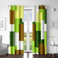 Avocado Green 100% Blackout Curtains for Bedroom 63 inch Long 2 Panels Set White Modern Abstract Geometric Black Out Curtains Insulated Room Darkening Window Drapes for Living Room, 52Wx63L