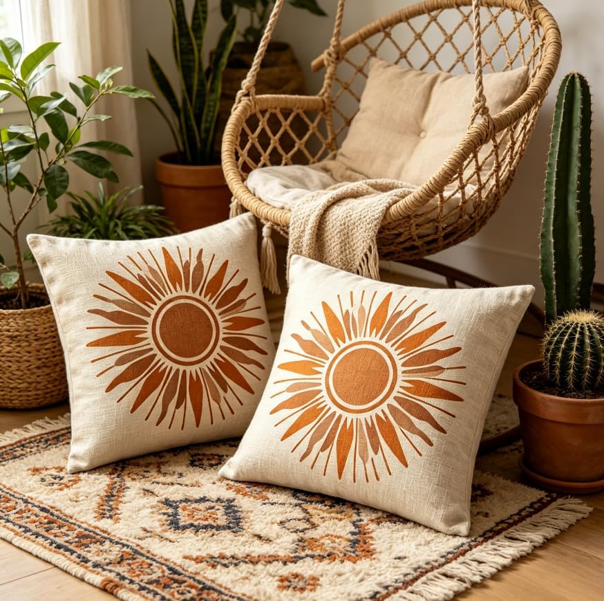 18x18 Inch Boho Neutral Throw Pillow Covers Set of 2 - Image 6