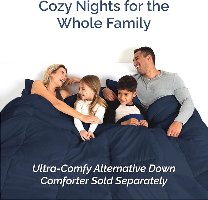 Cal King 6 Piece Sheet Set - Cooling, Comfy & Breathable - Hotel Luxury Bedding, Includes Fitted Sheet for Women, Men, Kids & Teens - 1 Flat, 1 Fitted Sheet, 4 Pillowcases w/Deep Pockets - Navy Blue