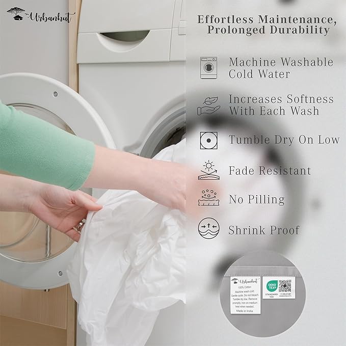 URBANHUT 800 Thread Count 100% Cotton Full Size Sheets, Luxury 4 Piece Full Bedsheets, Hotel Sheets Sateen Finish - Better Than Egyptian, 16" Elasticized Deep Pocket - Silver Grey