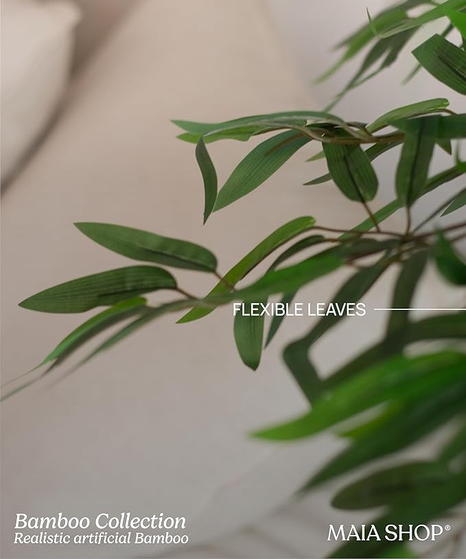 Maia Shop Decorative Artificial Plants - Artificial Bamboo Tree 6.5ft Natural Trunks, Big Artificial Plant, Home Decor, Artificial Tree