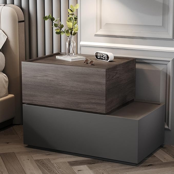 Modern Nightstand Stackable Storage Drawers, Modular Bedroom Furniture Set - Storage Cabinet, Bedside Table, Sofa End Table for Bedroom Living Room Hallway Entryway