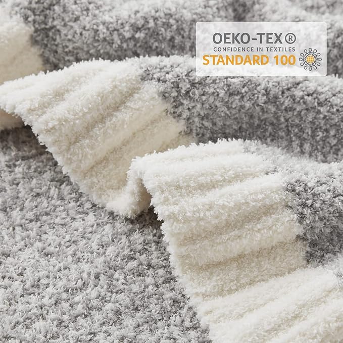 Snuggle Sac Heather Grey Throw XL Blanket for Couch, Super Soft Warm Blankets Cozy Knit Fuzzy Microfiber Throws Dupes for Sofa, Bed, Camping, Picnic, Heather Grey, 50x70 inches