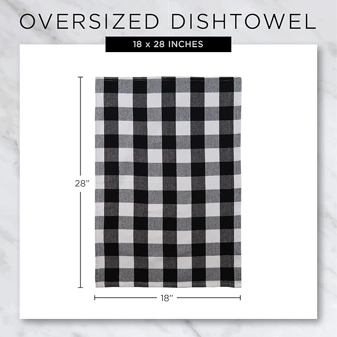 DII Happy Halloween Dishtowel Collection Embellished Cotton Kitchen Hand Towel Set, 18x28, Black All Hallows Eve, 3 Count