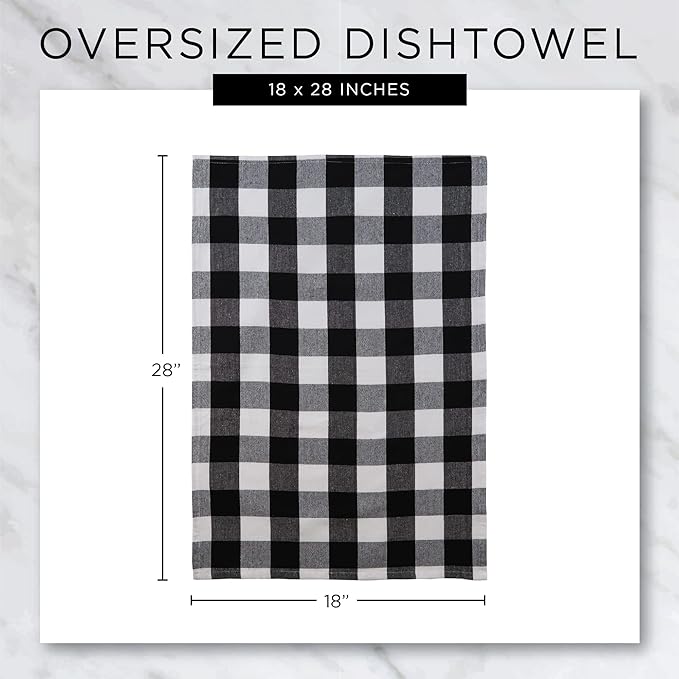 DII Happy Halloween Dishtowel Collection Embellished Cotton Kitchen Hand Towel Set, 18x28, Skull Damask/Haunted House, 3 Count
