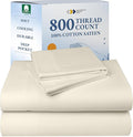 California Design Den Luxury King Bed Sheets Set - Buttery Soft 800 Thread Count Sateen, 100% Cotton Bed Sheets Set - Deep Pockets, Durable Bedding - Ivory (Cream Tone)