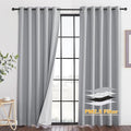 RYB HOME Dustproof Curtains for Large Window, Soundproof Thermal Insulated Blackout Curtains for Sliding Glass Door Furance Office Dorm Bedroom Living Room, Silver Grey, W62 x L84 inch, 2 Panels