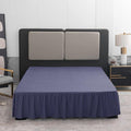 TSUTOMI Bed Skirt Queen Size Ruffled Bed Skirt with Split Corners, 14 Inch Drop Dust Ruffle Bed Skirts with Platform, Gathered Style, 100% Microfiber, Navy Blue