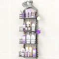 ODesign 4 Tier Height-Adjustable Shower Caddy Hanging Anti-Swing-Over The Shower Head Caddy-Showers Storage Organizer Bathroom Shelves Basket Showers Caddies-Grey