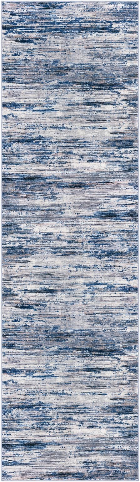 2x7 Modern Abstract Runner Rug for Hallways, Navy Blue Gray Neutral Multi Super Soft Hallway Decor Kitchen Rugs with Non-Slip, Non-Shedding Washable Rug for Hallways Entryway Bedroom Indoor