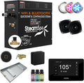 SteamSpa Steam System 6kW Steam Shower Generator with Bluetooth Wifi, Quickstart Continous Steam, Advanced Touch Pad Screen, Chroma Lights, Drain Pan and Auto Drain Black RVBS600BK-A