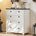 Farmhouse 5 Drawer Dresser for Bedroom, 33.2" Tall Small Dressers & Chest of Drawers, Rustic Wood Dresser with Metal Handle, Storage Organizer Closet for Living Room, Hallway, Entryway
