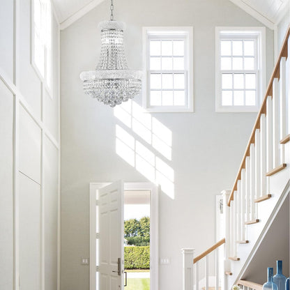 10 - Light Unique Empire Crystal Chandelier for Dining Room Foyer Entryway Living Room Bedroom Chrome Finish