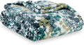 Berkshire Blanket-Classic Heavyweight Soft Printed VelvetLoft® Plush Warm Blanket, Twin Size Soft Fuzzy Blanket for Couch Sofa Bed, Floral Green, 60in x 90in