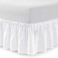 Bed Skirt Twin/Twin XL Bed Skirt Wrap Around Ruffled Box Spring Cover, Easy Install, Washable 15" Drop Elastic Dust Ruffle by Casual Living, 39-inch x 75-inch, White