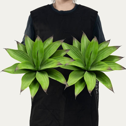 Fake Plants Artificial Agave Plants,Large UV Resistant Fake Agave Planters for Indoor and Outdoor Decorating Tropical Plant Succulents Greenery Indoor Decor13.8 (2Pack, Dark Green)