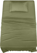 Utopia Bedding Twin Bed Sheets Set - 3 Piece Bedding - Brushed Microfiber - Shrinkage and Fade Resistant - Easy Care (Twin, Olive)