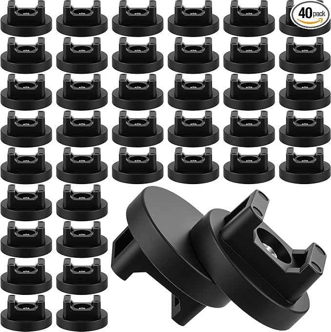 Yookeer 40 Pcs Magnetic Zip Tie Mount Base Black Magnetic Cable Clips Wire Holder Multipurpose Cable Ties Management Base Electrical Supplies for Wire (31 mm)