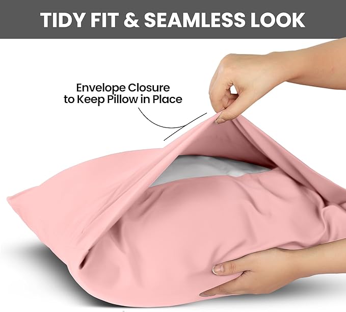 Pillow Covers by Utopia Bedding - Queen Size 2-Pack – Soft Brushed Microfiber – Perfect for Hospitals, Hotels, Guest Rooms – Oeko-TEX Certified, 20x30 Inches (Pink)