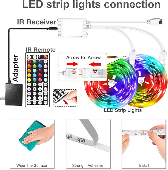 DAYBETTER IP65 Waterproof Led Strip Lights, Smart WiFi LED Lights Work with Alexa and Google Assistant, Color Changing Lights with APP Control, Suit for Bedroom, Bathroom, Home Decor, Outdoor, 32.8ft