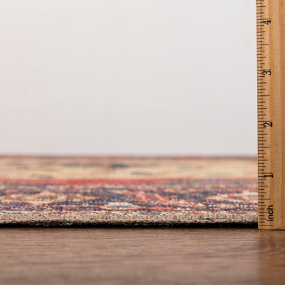 Keen Home Design 6x9 Rug - Machine Washable Area Rug with Non-Slip Backing, Ideal for Living Room, Dining Room, Bedroom - Vintage, Easy Clean, Durable, Low Pile Rug - (6' x 9')